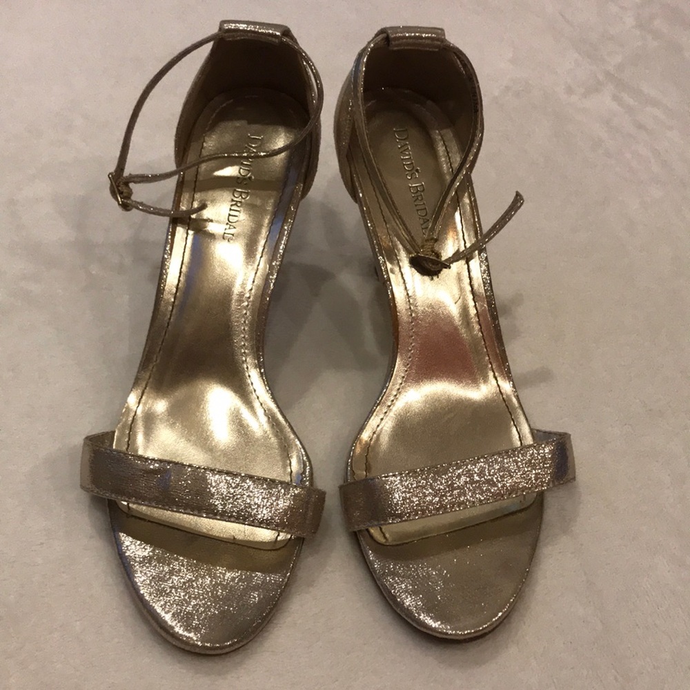 David’s Bridal Gold Colored Heels
